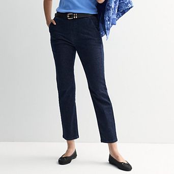 Women's Croft & Barrow® Straight Leg Denim Pull-On Pants