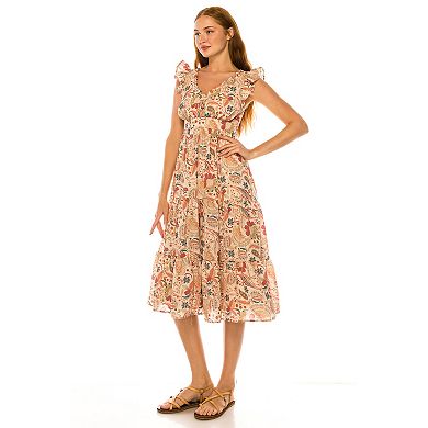 Women's Penelope Rose All Over Print Midi Dress