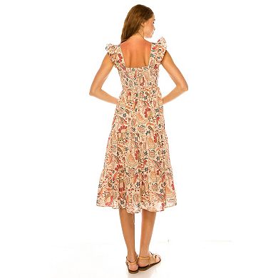Women's Penelope Rose All Over Print Midi Dress