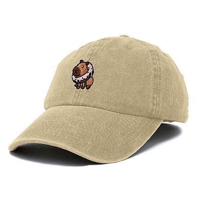 Dalix Capybara Donut Embroidered Cap