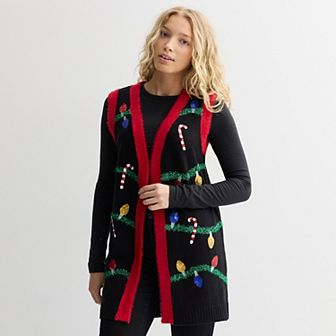 Women's Jollidays Sleeveless Garland & Light Open Front Vest