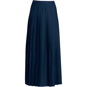 Girls 4-16 Lands' End Solid Ankle Length Pleated Skirt