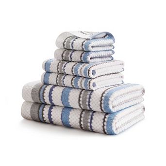 Madison Park Sutton Stripe 6 pc Premium Cotton Towel Set