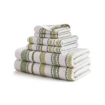 Madison Park Sutton Stripe 6 pc Premium Cotton Towel Set