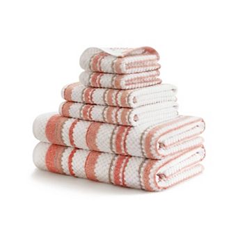 Madison Park Sutton Stripe 6 pc Premium Cotton Towel Set