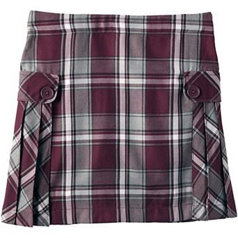 Girls 2-16 Lands' End Plaid Above the Knee Side Pleat Skort in Regular, Slim & Plus Size
