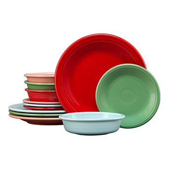 Fiesta Peppermint Frost Classic Rim 12 pc Dinnerware Set