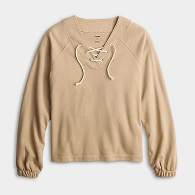 Women's Sonoma Goods For Life® Lace Up Sweatshirt