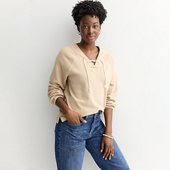 Women's Sonoma Goods For Life® Lace Up Sweatshirt