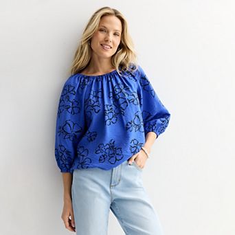 Petite Sonoma Goods For Life® Shirred Feminine Top