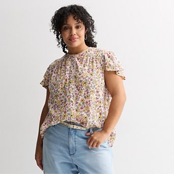 Plus Size Sonoma Goods For Life® Button Front Popover Sweater