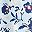 Blue Red Floral