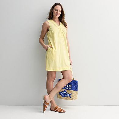 Petite Sonoma Goods For Life® Everyday Y-Neck Sleeveless Shift Dress