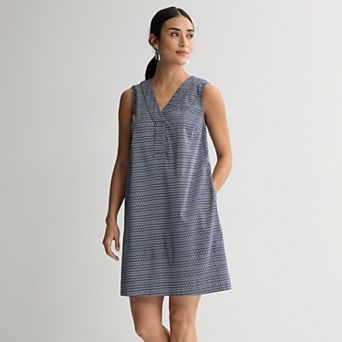 Petite Sonoma Goods For Life® Everyday Y-Neck Sleeveless Shift Dress