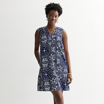 Petite Sonoma Goods For Life® Everyday Y-Neck Sleeveless Shift Dress