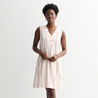 Petite Sonoma Goods For Life® Everyday Y-Neck Sleeveless Shift Dress