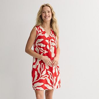 Petite Sonoma Goods For Life® Everyday Y-Neck Sleeveless Shift Dress