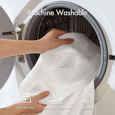 Madison Park Candice Sheer Shower Curtain with Modern Textured Design