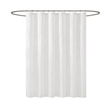 Madison Park Candice Sheer Shower Curtain with Modern Textured Design