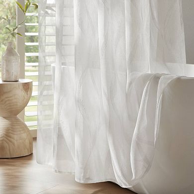 Madison Park Candice Sheer Shower Curtain with Modern Textured Design