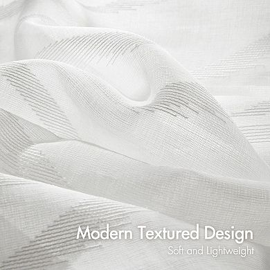 Madison Park Candice Sheer Shower Curtain with Modern Textured Design