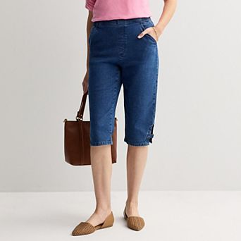 Petite Croft & Barrow® Pull-On Denim Skimmer Pants
