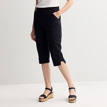 Petite Croft & Barrow® Pull-On Denim Skimmer Pants