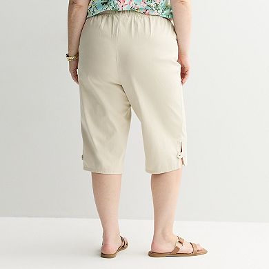 Plus Size Croft & Barrow® Pull-On Denim Skimmer Pants