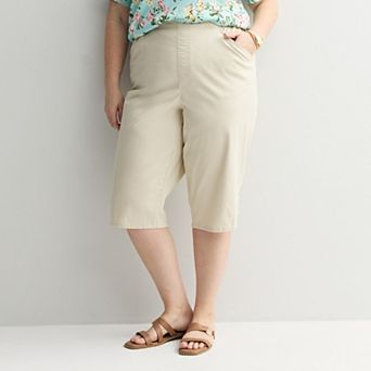 Plus Size Croft & Barrow® Pull-On Denim Skimmer Pants