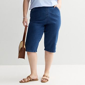 Plus Size Croft & Barrow® Pull-On Denim Skimmer Pants