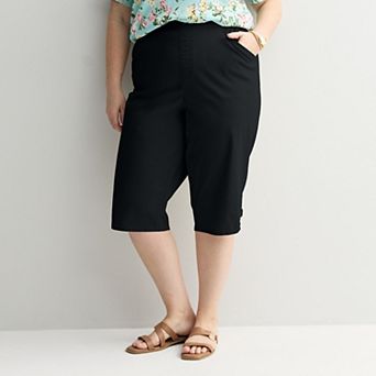 Plus Size Croft & Barrow® Pull-On Denim Skimmer Pants