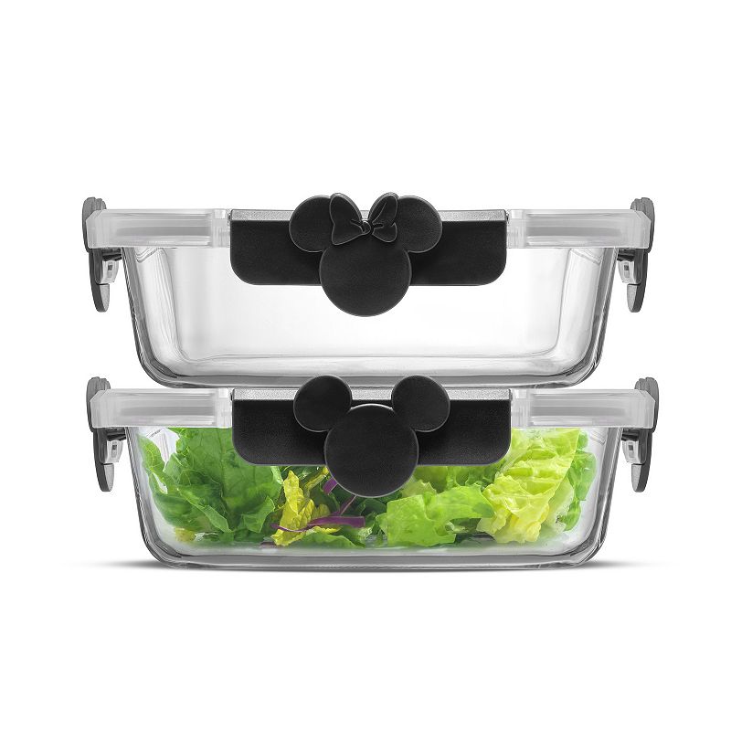 JoyJolt 2-pc. Disney's Mickey & Minnie Food Storage Set, Black