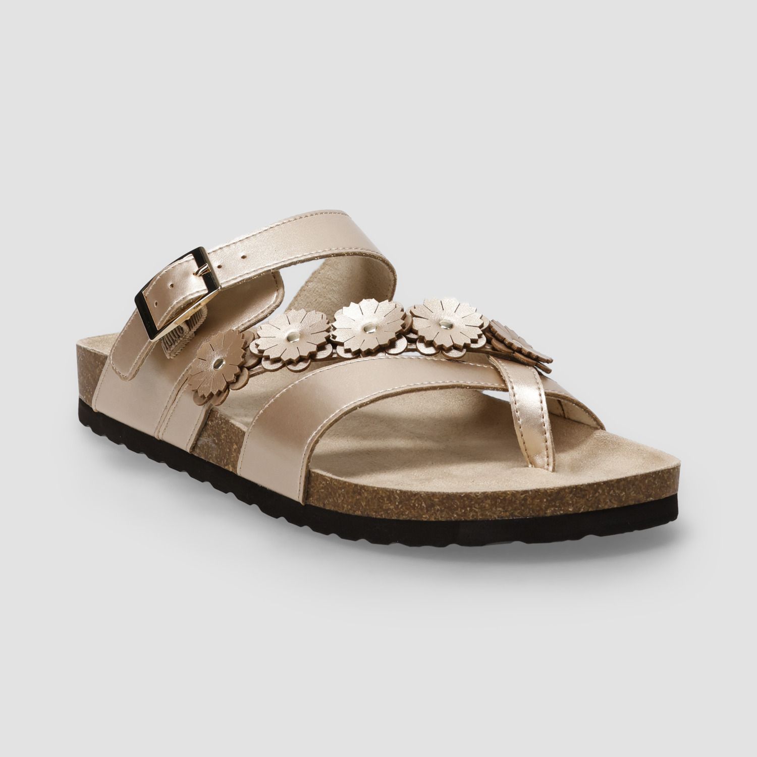 Женские сандалии Sonoma Goods For Life Canddic Floral Footbed, цвет: Золотой — фото 1