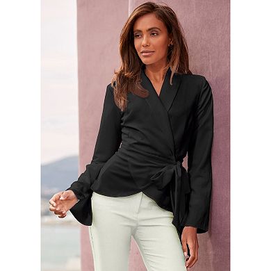 Lascana Women's Lapel Wrap Blouse