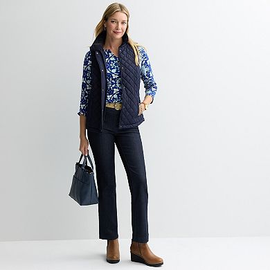 Women’s Croft & Barrow® Three Quarter Sleeve Splitneck Top