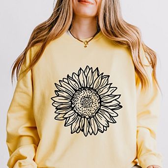 Simply Sage Market Sunflower Lightweight Garment Dyed Sweatshirt