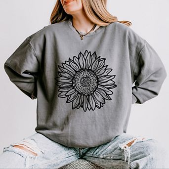 Simply Sage Market Sunflower Lightweight Garment Dyed Sweatshirt