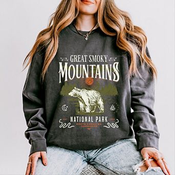 Simply Sage Market Great Smokey Mountains National Park Bear Lightweight Garment Dyed Sweatshirt