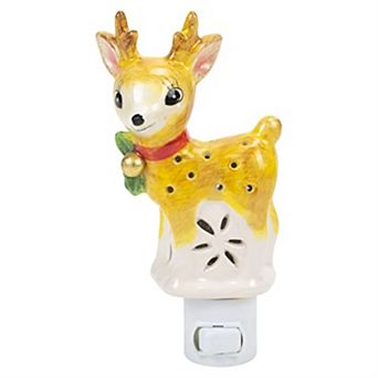 Christmas Deer Ceramic Plug in Night Light 6.5 inch