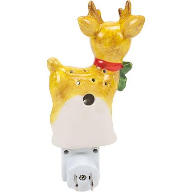 Christmas Deer Ceramic Plug in Night Light 6.5 inch