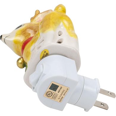 Christmas Deer Ceramic Plug in Night Light 6.5 inch