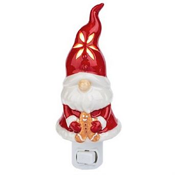 Ganz Gingerbread Gnome Christmas Ceramic Plug in Night Light 5 Inch