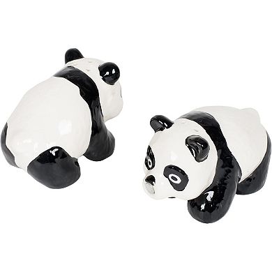 Cutie Panda Bears Kissing Attractives Magnetic Ceramic Salt and Pepper Shaker Set
