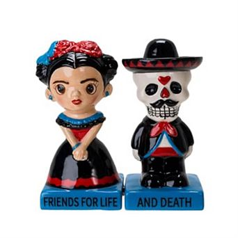 Pacific Giftware Día de Los Muertos Ceramic Magnetic Salt and Pepper Shakers