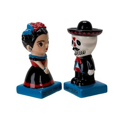 Pacific Giftware Día de Los Muertos Ceramic Magnetic Salt and Pepper Shakers