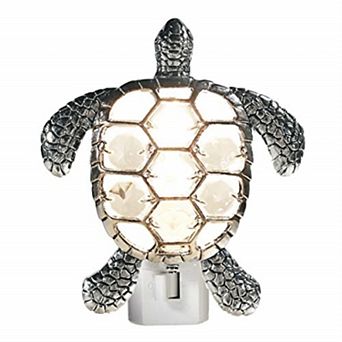 Sea Turtle Zinc Swivel Plug In Night Light 4.25 inch