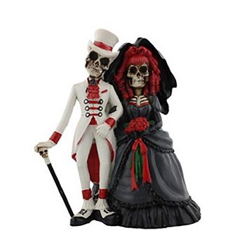 Gothic Wedding Skeleton Couple Dia de los Muertos Day of the Dead Figurine