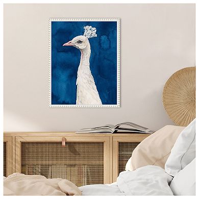 Snowy Peacock II by Grace Popp Framed Canvas Wall Art Print