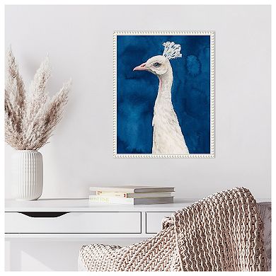 Snowy Peacock II by Grace Popp Framed Canvas Wall Art Print