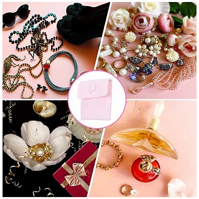 12 Pcs Velvet Jewelry Pouches with Snap Button 2.8x2.8 Inches for Rings